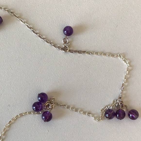 Sterling Silver Amethyst Anklet - Picture 5 of 7